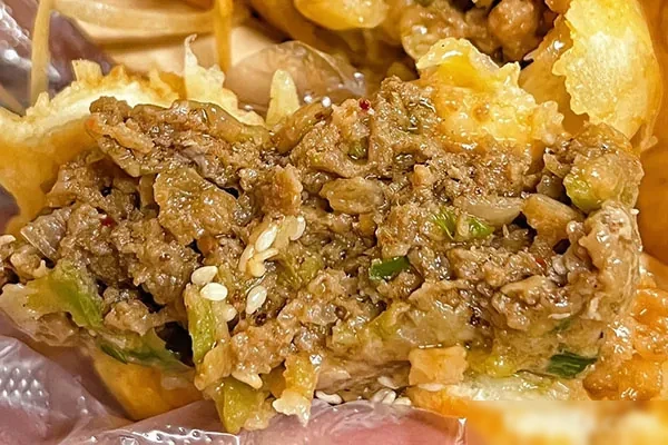 金丝牛肉饼（爆汁）实体店技术教学、爆汁牛肉馅、猪肉梅干菜馅-小吃方略网