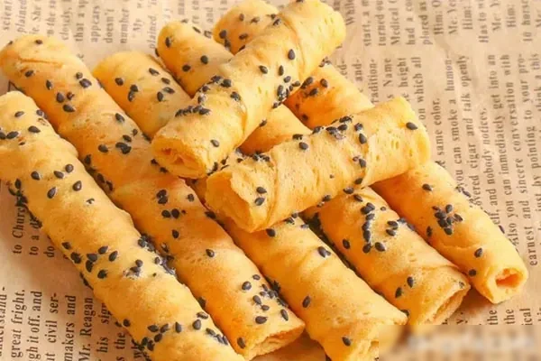 图片[1]-超酥脆多种口味手工蛋卷海苔夹心脆配方和视频教程-小吃方略网